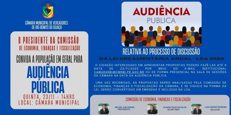 CONVITE PARA AUDIÊNCIA PÚBLICA